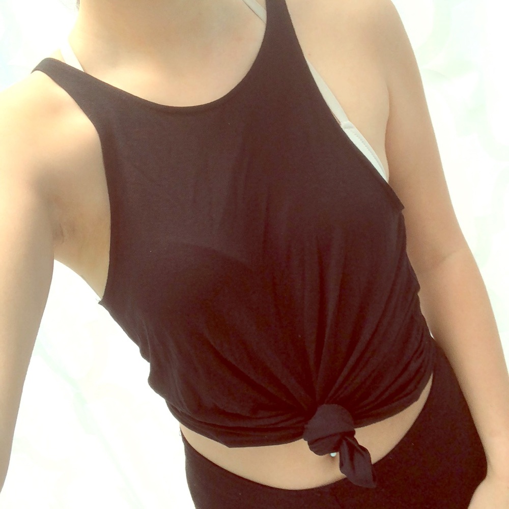 NWOT Black tank w low back